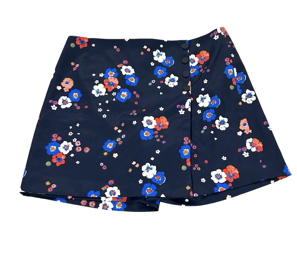 Tory Sport Tech Golf Skort Womens Size L Navy Blue Floral Performance Twill